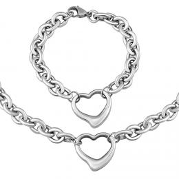Set náramku a náhrdelníku HEART z chirurgické oceli - zvìtšit obrázek