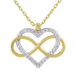 Støíbrný/pozlacený náhrdelník Belisa srdce a Infinity s Brilliance Zirconia