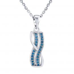 Støíbrný náhrdelník AMABEL s modrými Brilliance Zirconia - zvìtšit obrázek