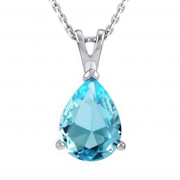 Støíbrný náhrdelník Akela se syntetickým modrým topazem - zvìtšit obrázek