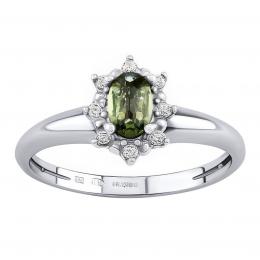 Stbrn prsten Lina s pravm vltavnem a Brilliance Zirconia