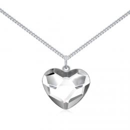 Støíbrný náhrdelník se Swarovski® Crystals srdce èiré