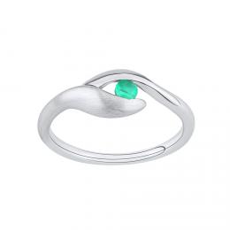 Støíbrný prsten Claire s pravým Smaragdem