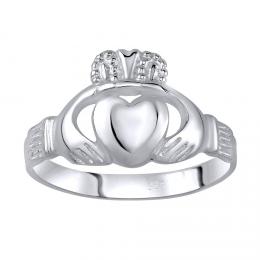 Dámský celostøíbrný keltský prsten CLADDAGH