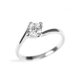 SILVEGO decentní støíbrný prsten Crystal 6mm se Swarovski® Zirconia