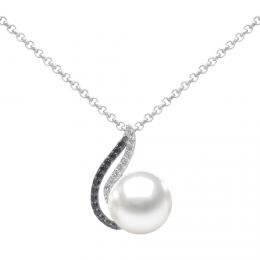 SILVEGO Støíbrný náhrdelník Agnes s bílou perlou a Brilliance Zirconia