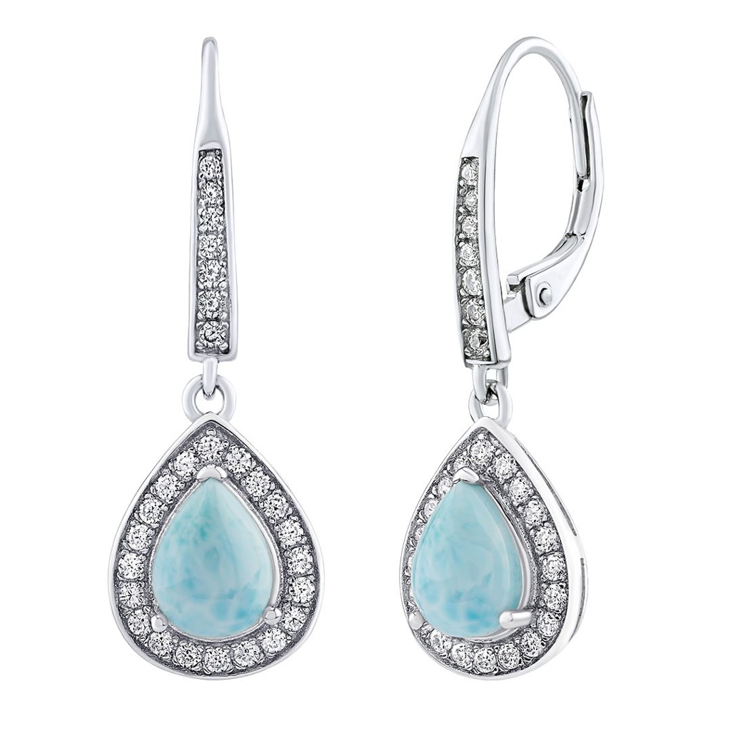 Stbrn nunice BRISA s pravm Larimarem a Brilliance Zirconia