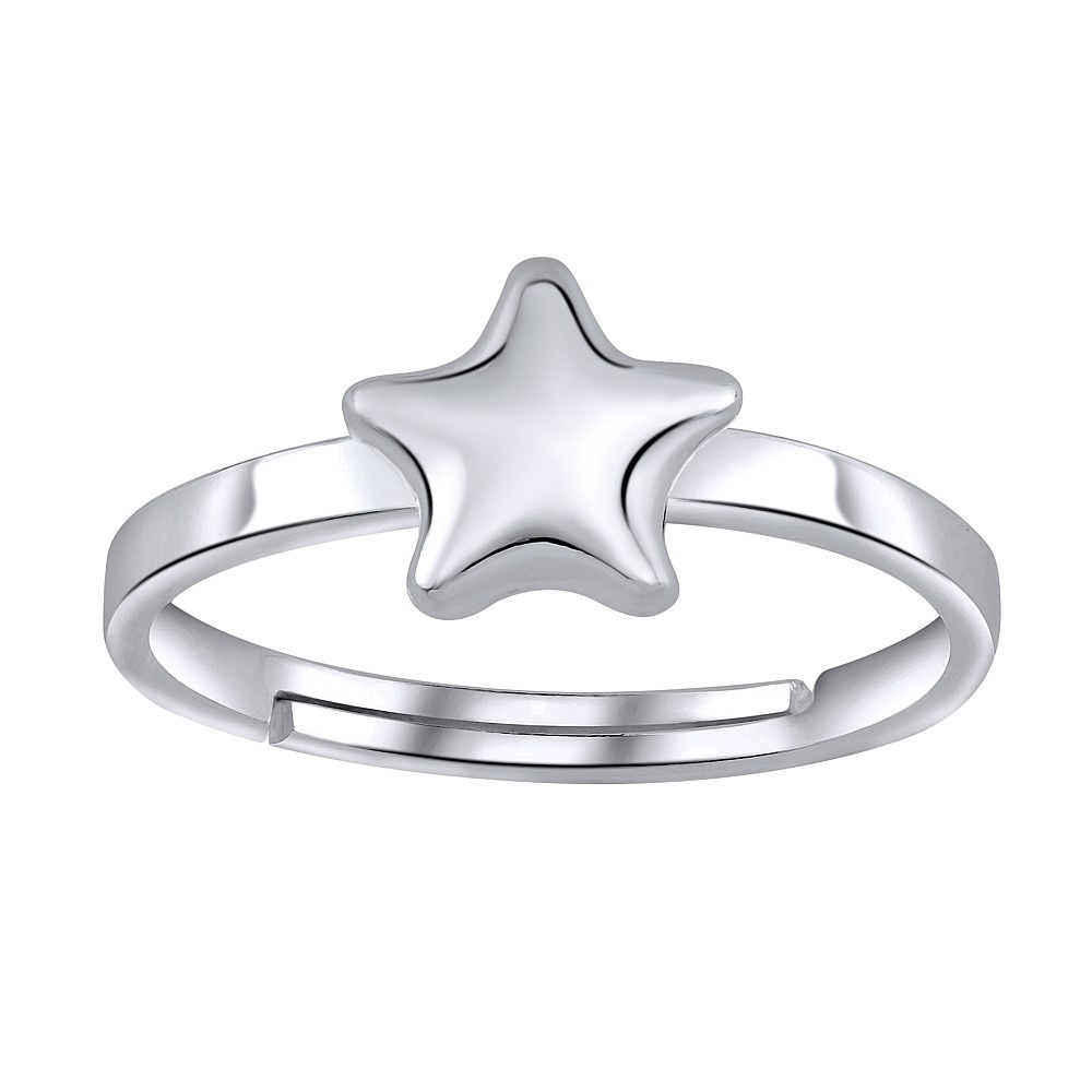 Stbrn prsten STAR na nohu